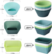 Reusable Baking Cups Silicone Cupcake Liners 34 Pack Muffin Liners Nostick Cake Molds Bento Lunch Box Dividers