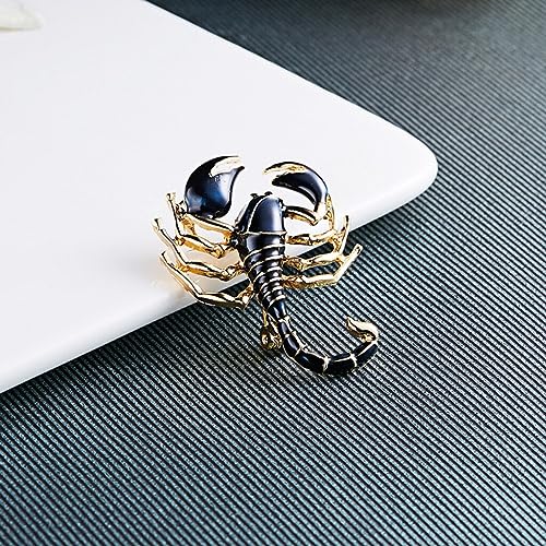 Scorpion Brooch Painting Animal Alloy Insect Enamel Personality Gorgeous Brooch Pin For Women And Men Jewelry Clothes Badge Decor Black