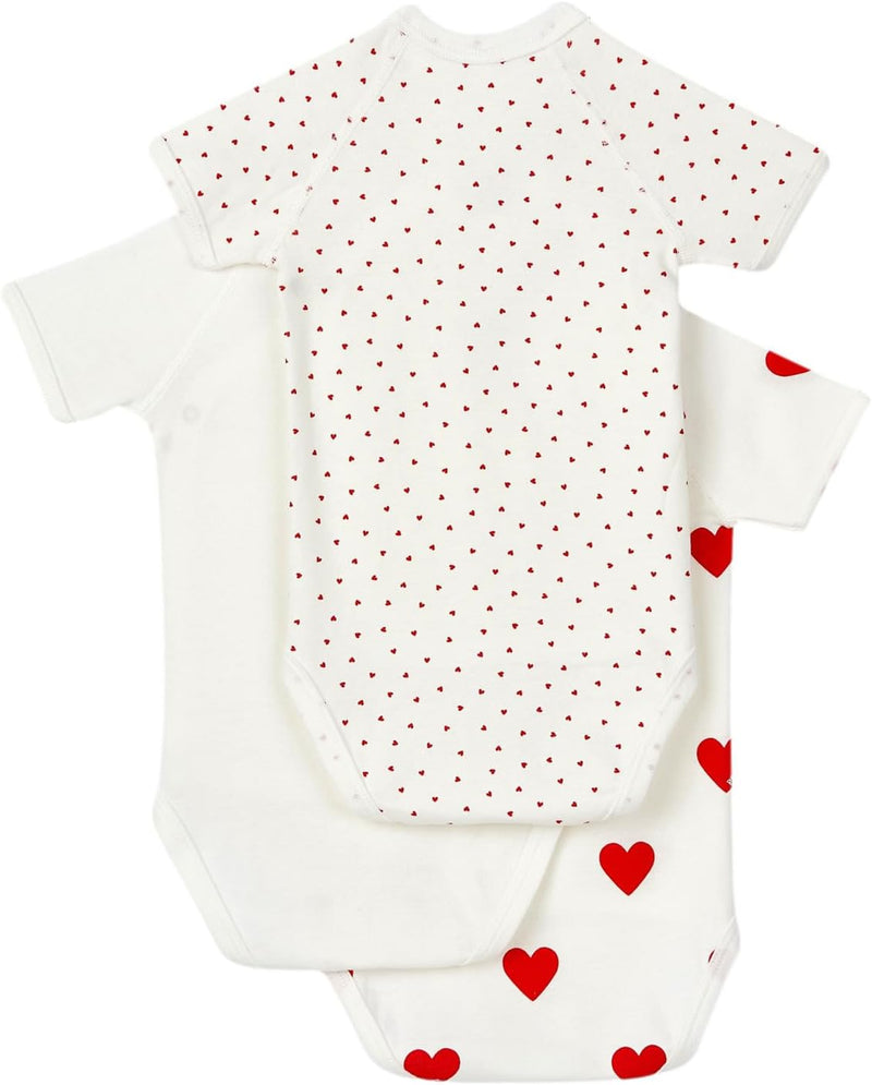 Petit Bateau Baby Short Sleeve Newborn Body (Pack of 3)