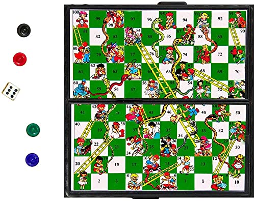 Rubik Snakes and Ladder, Magnetic Folding Design and Light Weight Snake and Ladders Board Game for Kids and Adults