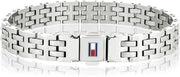 Gray Double Wrap Leather Bracelet For Men - Silver