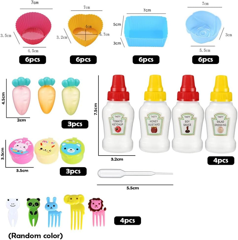 54 PCS Silicone Lunch Box Dividers, Lunch Box Accessories, Suitable for Children's Lunch Accessories Set