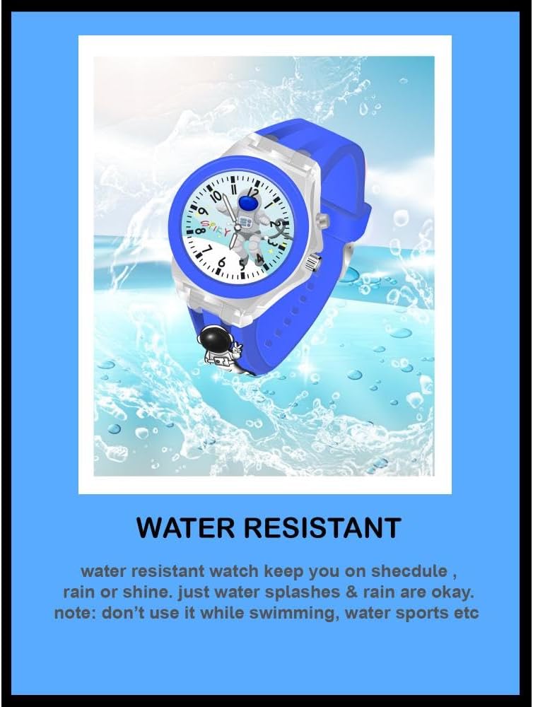 SPIKY Analog Watch for Kids | 3D Cartoon | 7 Multicolor LED Luminous Disco Lights with Silicone Strap | Unisex Best Birthday Gift | Analogue Wrist Watches for Boys & Girls | Age 3-10 Yrs
