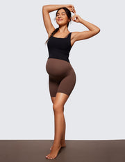 CRZ YOGA Womens Butterluxe Maternity Yoga Biker Shorts Over The Belly 4" / 6" - Pregnancy Workout Running Athletic