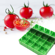Fruit Container Holder Cutter, 16 Compartments Finger Safe Tomato Slicing Tool, Food Grade Material, Cutting 16 Pieces in Second, Half or Quarter Cutting Tool for Salad and Kids Baby Toddler Snacks