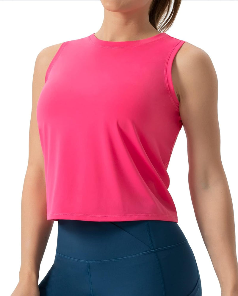 THE GYM PEOPLE Ice Silk Workout Tops for Women Quick Dry Muscle Gym Running Shirts Sleeveles