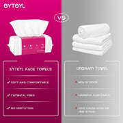 Disposable Face Towel 60 PCS, Cotton Tissue Dry Face Wipes Skin Clean, Unscented and Ultra Soft Disposable Face Towelette for Washing Face, Makeup Removing (EF Pattern)