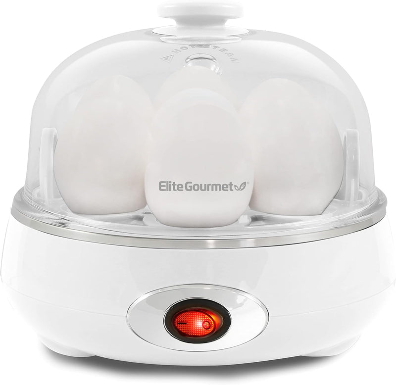 Elite Gourmet EGC322CBL Easy Egg Cooker Electric 7-Egg Capacity, Soft, Medium, Hard-Boiled Egg Cooker with Auto Shut-Off, Measuring Cup Included, BPA Free, Classic Blue
