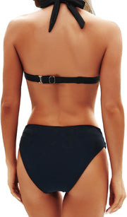 Yonique Women Two Piece Bathing Suits Push Up Bikini Set Halter Swimsuit Vintage Swimwear