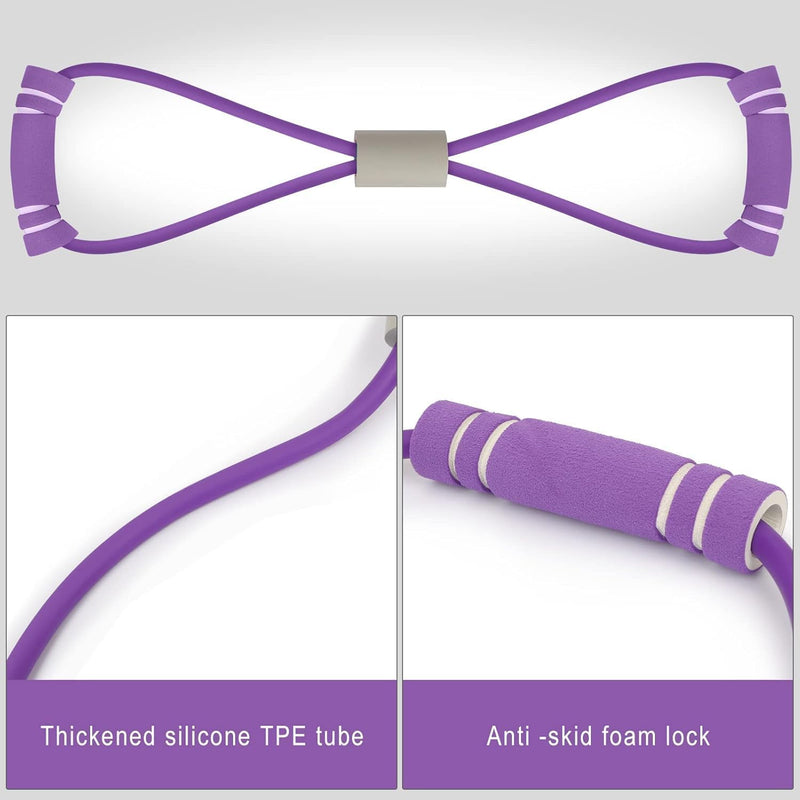 Figure 8 Resistance Bands, Yoga Resistance Band Stretch Fitness Band, Pull Rope, Chest Arm and Shoulder Stretch Bands Exercise Equipment for Home Workout, Physical Therapy, Strength Training