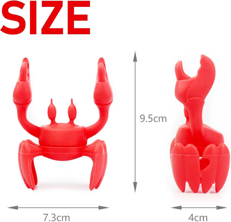 HIKKY Silicone Utensil Rest, Kitchen Utensil Holder, Red Crab Silicone Steam Releaser for Pot, Non-Slip Stovetop Organizer, kitchen and grill utensil holder for Cooking
