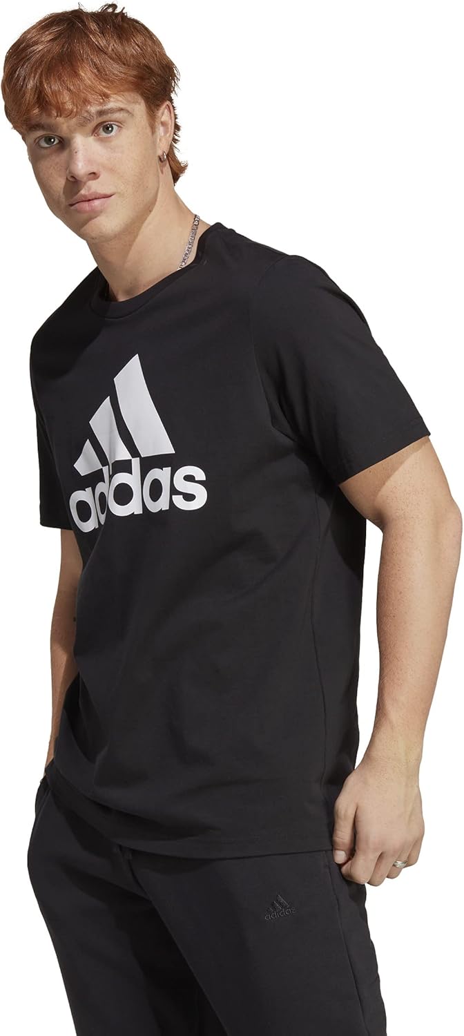 Men Essentials Single Jersey Big Logo T-Shirt - Black/White