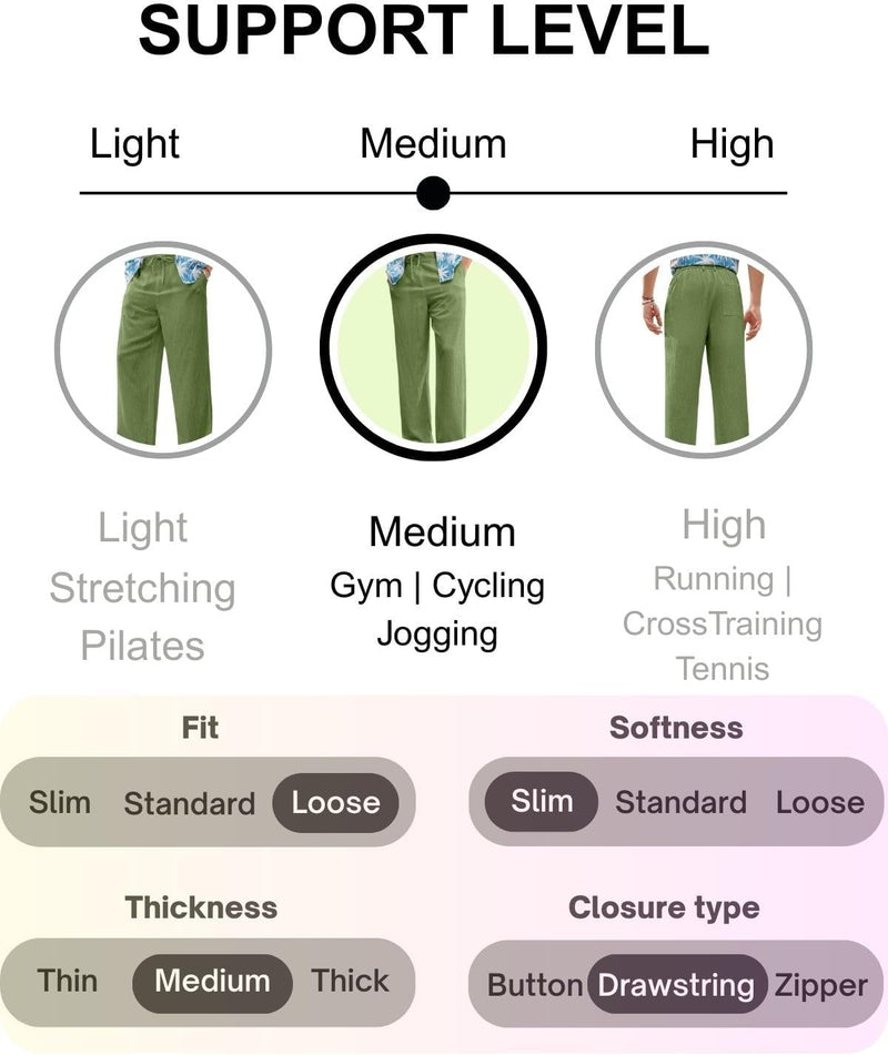 Linen Pants for Men Loose FIT Baggy Cargo(GL-TP-1189-S-GREEN)