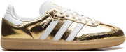 Adidas Samba OG Womens Sneaker, Silver Metallic Cracked Leather, 6.5 - Cracked Metallic Gold