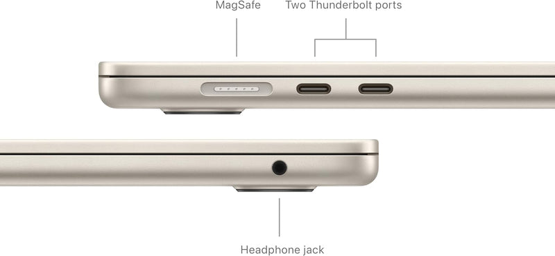 Apple 2024 MacBook Air (15-inch, Apple M3 chip with 8â€‘core CPU and 10â€‘core GPU, 16GB Unified Memory, 512GB) - Midnight