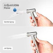 SmarterFresh (Stainless Steel) - Hand Held Bidet Sprayer, Premium Stainless Steel Nappy Sprayer Shattaf - Complete Bidet Set for Toilet, Hand Bidet Sprayer for Beday Toilet
