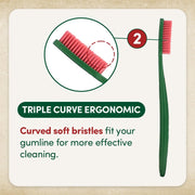 Euthymol Classic Toothbrush, Large - (4 Pack) Full Head, Soft Bristle Triple Curve Manual Toothbrush for Maximum, Efficient Cleaning and Sensitive Gums and Teeth