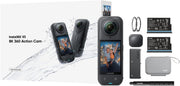 X5 - Waterproof 8K 360 Action Camera, Leading Low Light, Invisible Selfie Stick Effect, Rugged and Replaceable Lens, 3-Hour Battery, Triple AI Chip Design, UAE Version - Essential Kit
