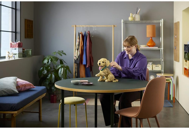 Icons Golden Retriever Puppy 11384 Animal Figure Building Set for Adults, Collar & Medallion Details, Shelf or Desk Decor, Crafts Gift Idea, 2,102 Pieces