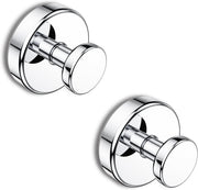 Suction Cup Hooks for Shower, Removable Towel Hooks for Bathroom Window Glass Door Wall, Bath Robe Looafh Hook for Hanging - 2 Pack, Chrome - Chrome 2 Pack