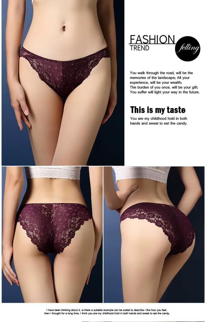 7 - Pcs 5- Pcs 8 Pcs Womens Underwear Seamless Bikini Lace Underwear Low Rise Panties Briefs Lace