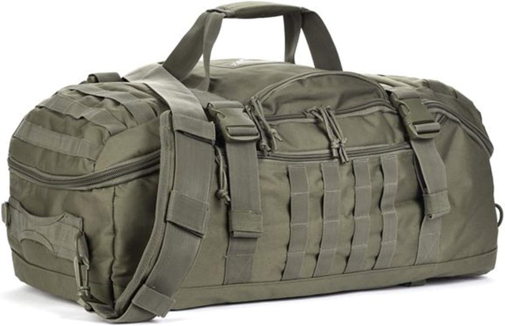 Travel Duffle Bag Backpack for Men - Large Tactical Bags Weekender Gym Bag for Overnight Traveling Military Workout Deployment Sports (Black, 45L)