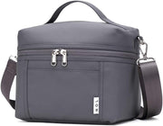 Insulated Lunch Bags for Women Cooler Bag Lightweight Nylon Waterproof Lunch Box For Work - Small Gray