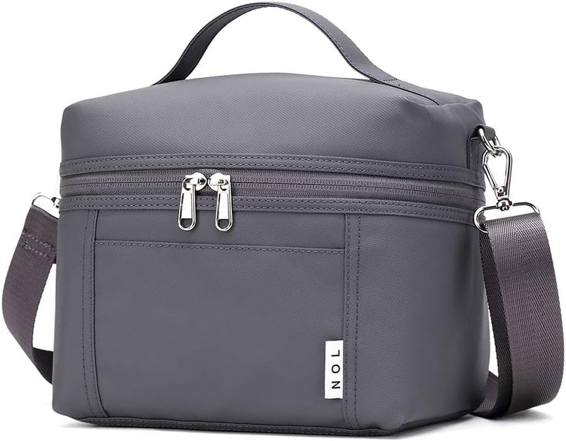Insulated Lunch Bags for Women Cooler Bag Lightweight Nylon Waterproof Lunch Box For Work - Small Gray