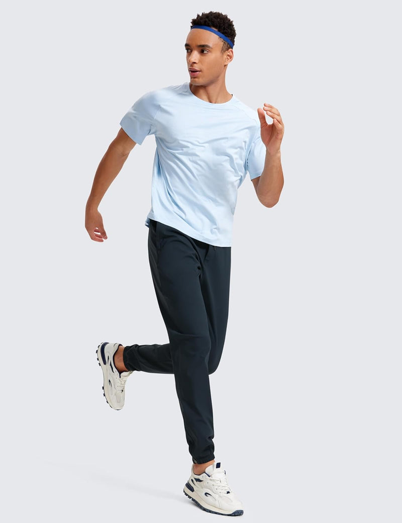 CRZ YOGA Men's Lightweight Jogger Pants - 30'' Elastic Stretchy Pants with Side Pockets