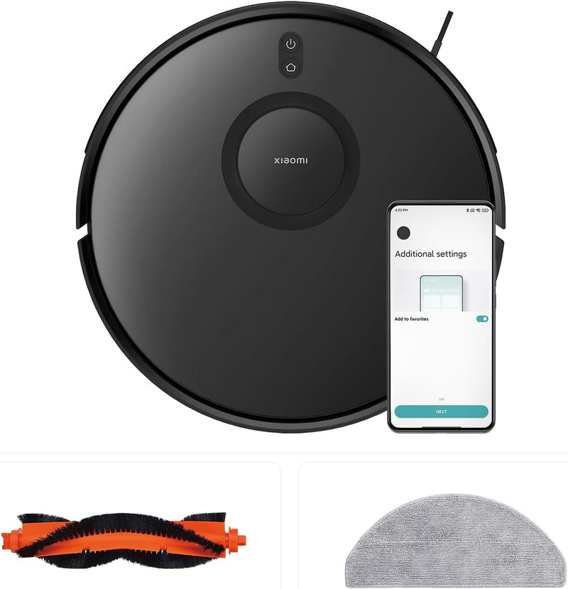 Xiaomi Robot Vacuum S10T, Smart LDS Navigation, 8000Pa Powerful Suction, 5200mAh Large Battery Capacity, 2-in-1 Vacuum and Mop, App Control, Pet Hair & Carpet Cleaning, Black