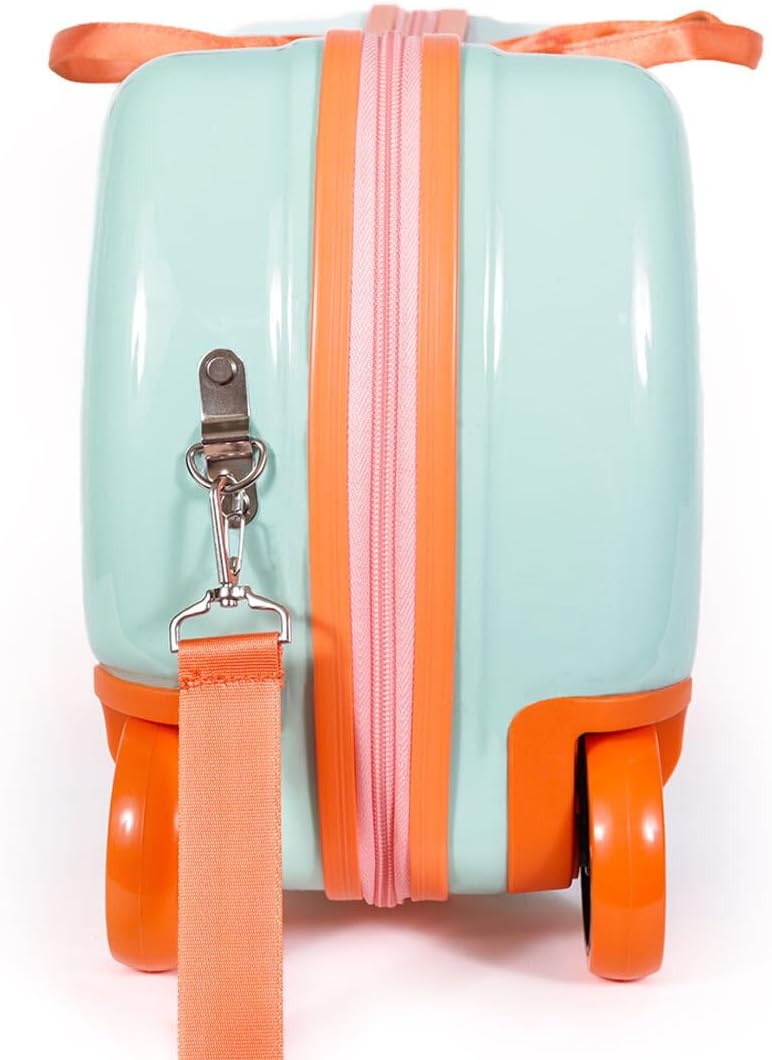 MILK&MOO Rideable Kids Suitcase Jungle Friends, Fun and Safe, Durable, Spacious, and Ergonomic Design, Enjoyable Journeys with 360-Degree Swivel Wheels,Suitable for Children Aged 2-6 Years