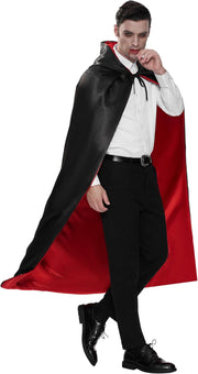 Spooktacular Creations JOYIN Adult Unisex Vampire Costume Set with Reversible Hooded Cape Cloak and Tattoo Scar for Halloween Costume Party, Dracula Theme Party and Transylvania Costume