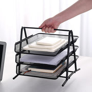 Desk Deposit Tray 2 Layer A4 Metal tray Office Desk Organiser Paper office Mesh Document Basket File Paper Tray Letter Organiser Holder Desktop Accessories