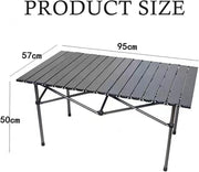 Silk Route Camping Folding Table and 4 Chairs Set, 95 cm 57 cm 50 cm Size