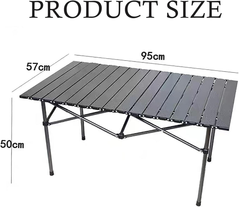Silk Route Camping Folding Table and 4 Chairs Set, 95 cm 57 cm 50 cm Size