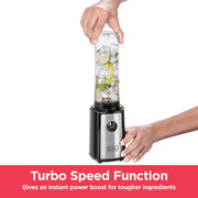 Black & Decker Sports Blender/Smoothie Maker, 300W, 6 Piece with 500ml & 300ml Sports Bottle, 21500 RPM with Turbo Speed, SS Blades to Pulverize Ice & Frozen Fruits, 2 years warranty, SBX300-B5
