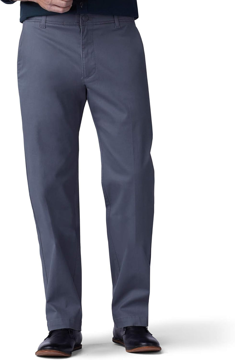 Lee Men's Extreme Motion Flat Front Regular Straight Pant - Vintage Gray