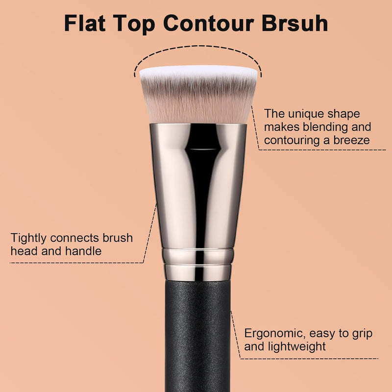 TEOYALL Setting Powder Brush, Ultra Plush Fluffy Synthetic Bristles Makeup Buffing Brush for All-Over Application With Bronzer Foundation