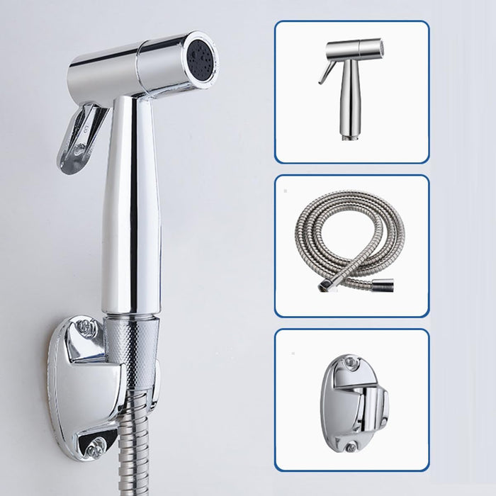 ECVV Bidet Sprayer for Toilet-Adjustable Water Pressure Control with Bidet Hose, Toilet Shattaf Adapter Spray Handheld Bidet Shower Head Wall Bracket Hose Kit | 1.2M |