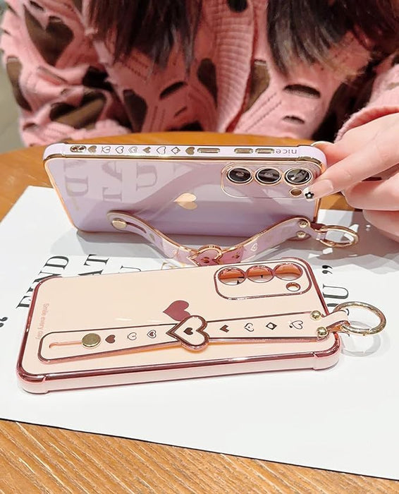 S24 Ultra Luxury Love Heart Plating Case for Girls Slim Soft TPU Cover Compatible with Samsung Galaxy S24 Ultra ???? ????? ????? | ???? ???? ??????? | ?????? ?? ??????? ??????? S24 ????? (Purple)