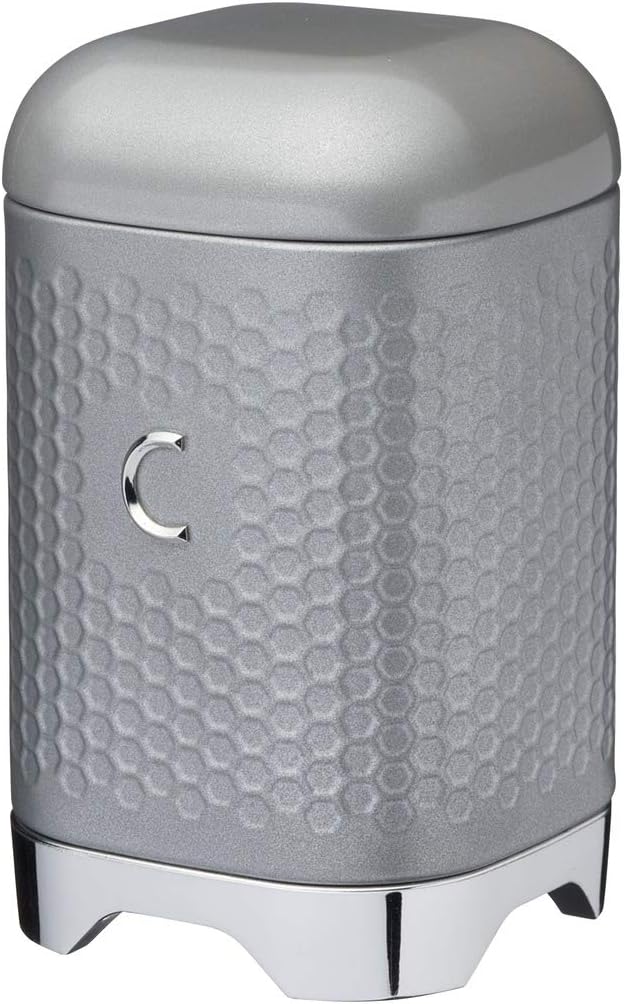 KITCHENCRAFT Lovello Midnight Navy Coffee Canister, 11x11x19cm, Gift Tagged - Shadow Grey Coffee