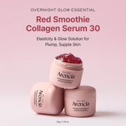 Overnight Red Smoothie Face Mask Serum, Glowing & Soothing with 30% red collagen, Niacinamide, Peptide, Vitamin E