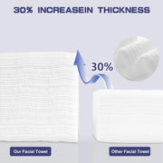 BODFPPC Disposable Face Towel, 100 Count Face Clean Towels, for Washing Soft Cotton Dry Wipes Facial Cloths Towelettes for Washing and Drying, Facial Tissue for Cleansing, Skincare and Makeup Remover