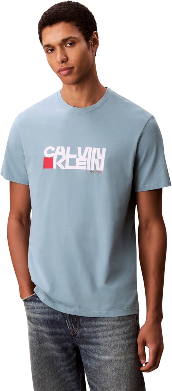 mens Ss 30s Eu Ck Redbox Graphic Tee Lv04rd814g T-Shirts (pack of 1) - Smoke Blue