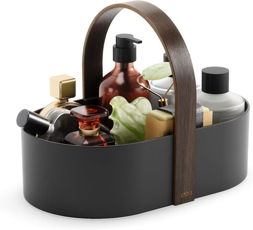 GLAM COSMETIC ORGANIZER WHT/GRY - Black/Walnut Small