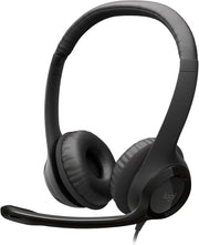 Logitech H390 Wired Headset for PC/Laptop, Stereo Headphones with Noise Cancelling Microphone, USB-A, In-Line Controls, Works with Chromebook - Black - Black