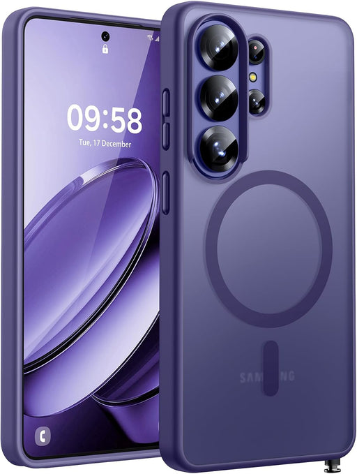 TOCOL for iPhone 17 Case 6.3-Inch, Upgraded Camera Protection, Built-in Ring, Compatible with MagSafe, Shockproof Non-slip Translucent Matte Phone Case, Black - Midnight Purple S26 Ultra