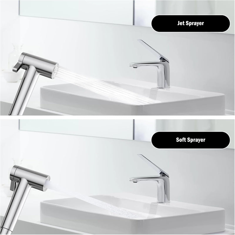 JOMOO Shattaf Set, Bidet Sprayer for Toilet with 60inch Stainless Steel Bidet Hose and Valve for Pet Bath,Water Flower,Hygiene Toilet Cleanser Spray, Gray