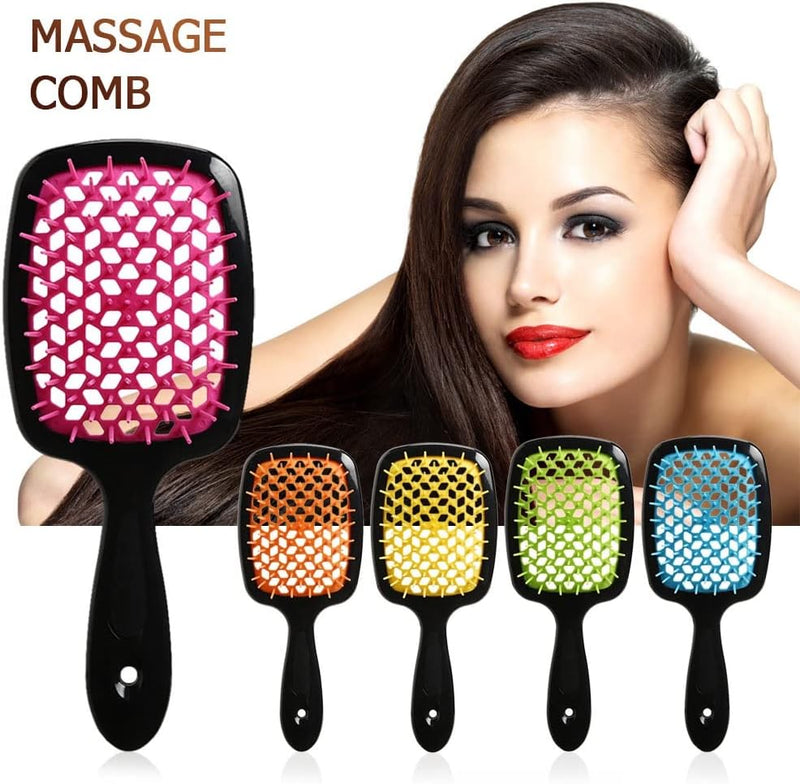 ALANX Detangler Hairbrush ï¼ŒMassage Curl Combï¼ŒDetangling Hair Brush for Women, Girls and Kids for Wet, Dryï¼ŒFine, Curly, Thick and Long Hair (WHITE/YELLOW)