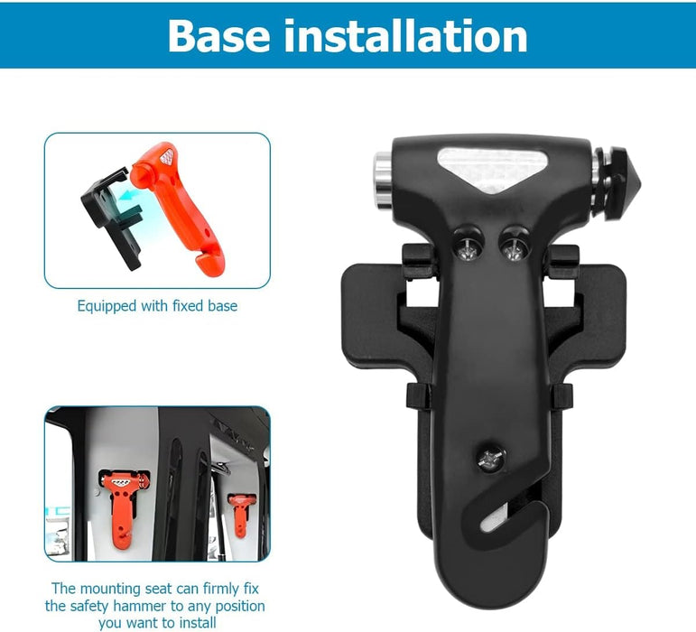 KASTWAVE 2 Pack Car Safety Hammer, 5-in-1 Tool with Window Breaker and Seat Belt Cutter, Auto Multifunctional Escape Hammer for Accident, Vehicle Survive Accessories